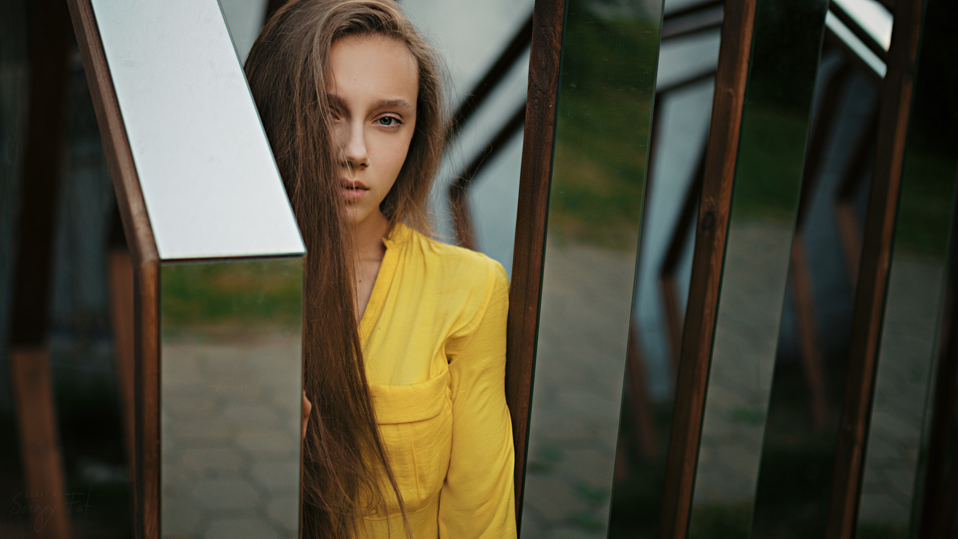 People 1920x1080 women model 500px Sergey Zhirnov long hair face Polina Artem'eva
