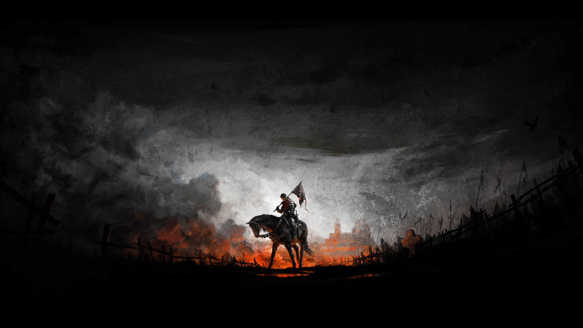 General 1920x1080 Kingdom Come: Deliverance video games horse digital art knight artwork banner Warhorse Studios video game art