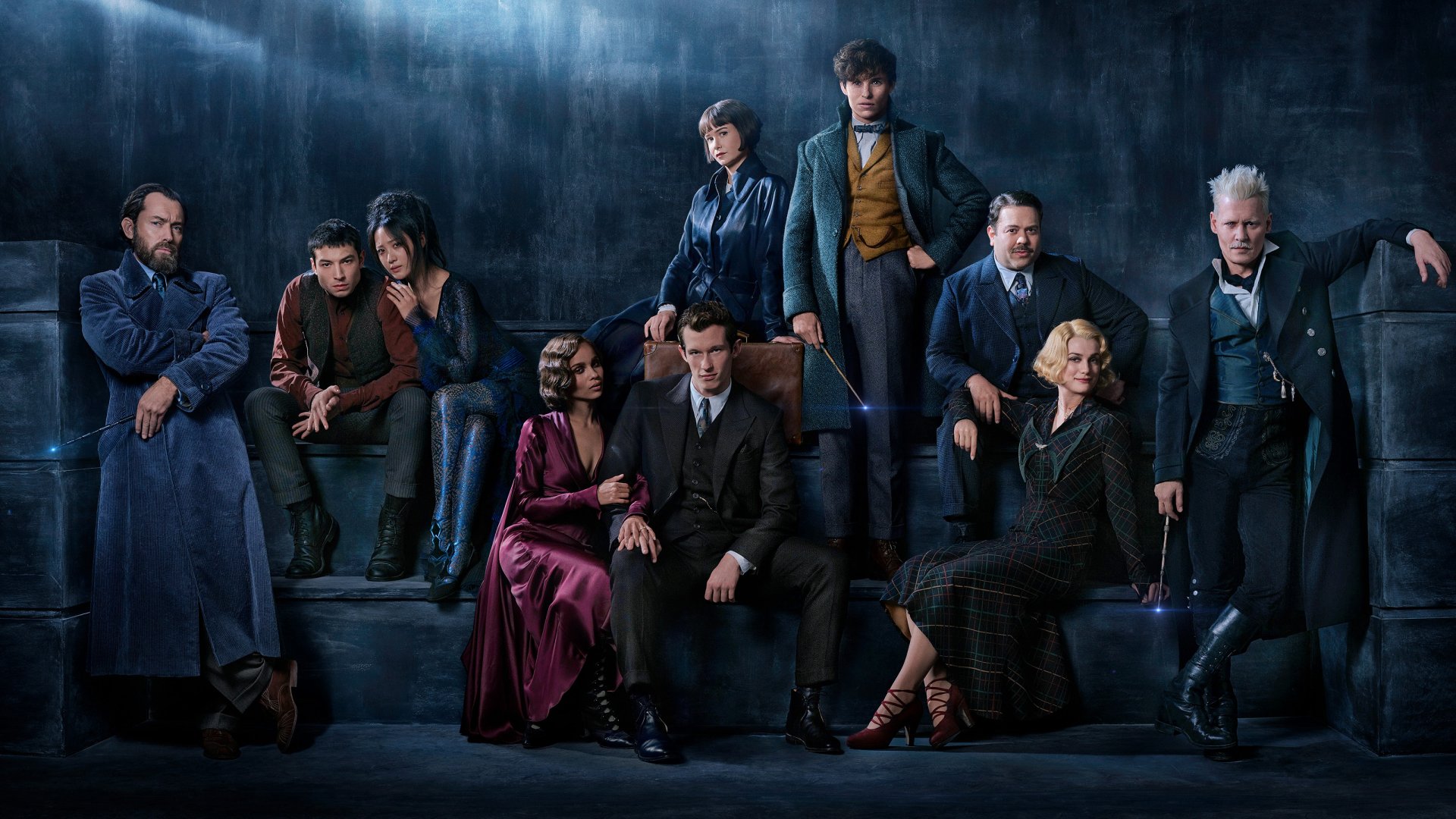 People 1920x1080 movies women men Fantastic Beasts: The Crimes of Grindelwald Katherine Waterston Johnny Depp wizarding world
