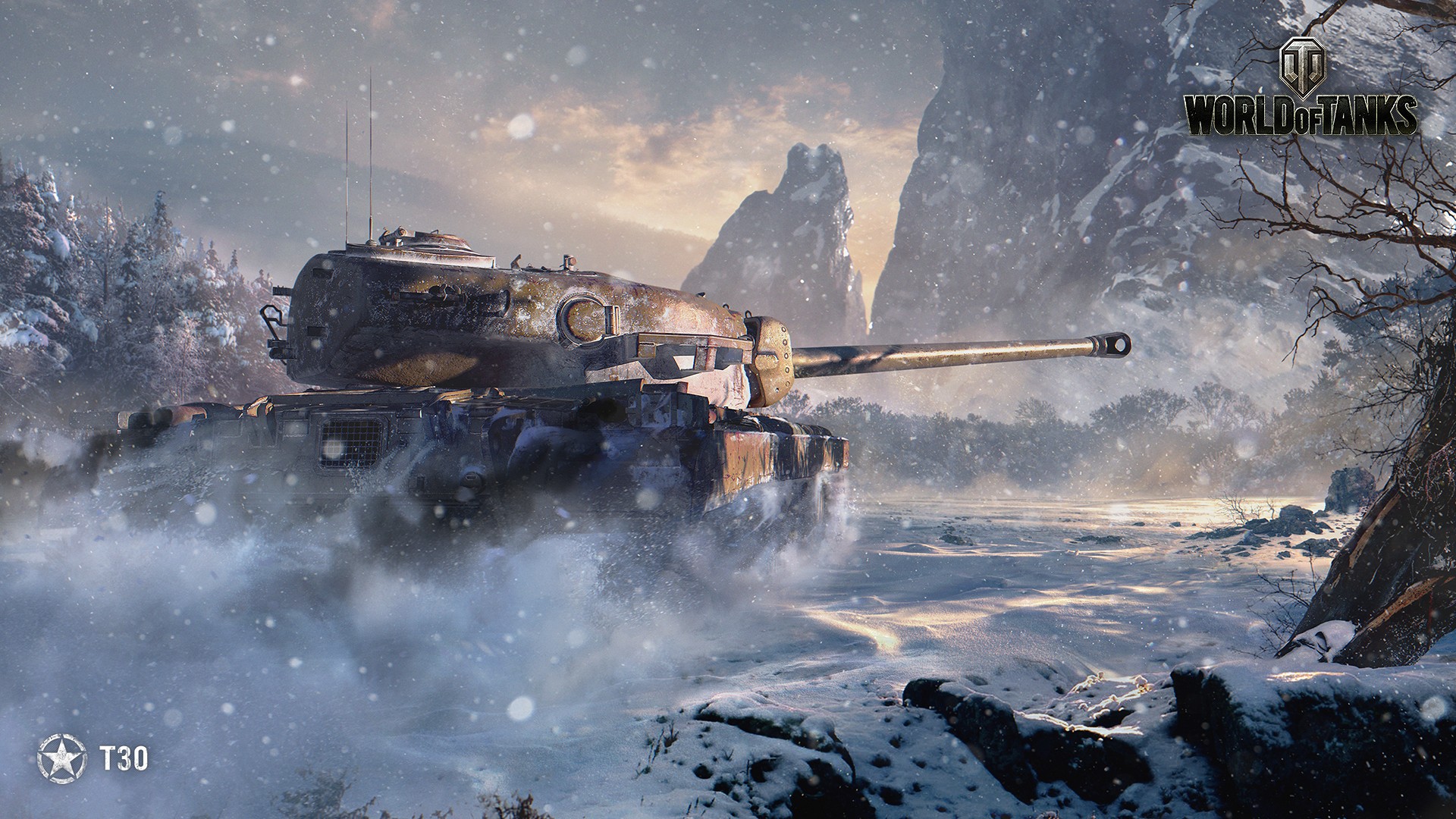 General 1920x1080 World of Tanks military snow mountains forest military vehicle vehicle video games PC gaming digital art logo