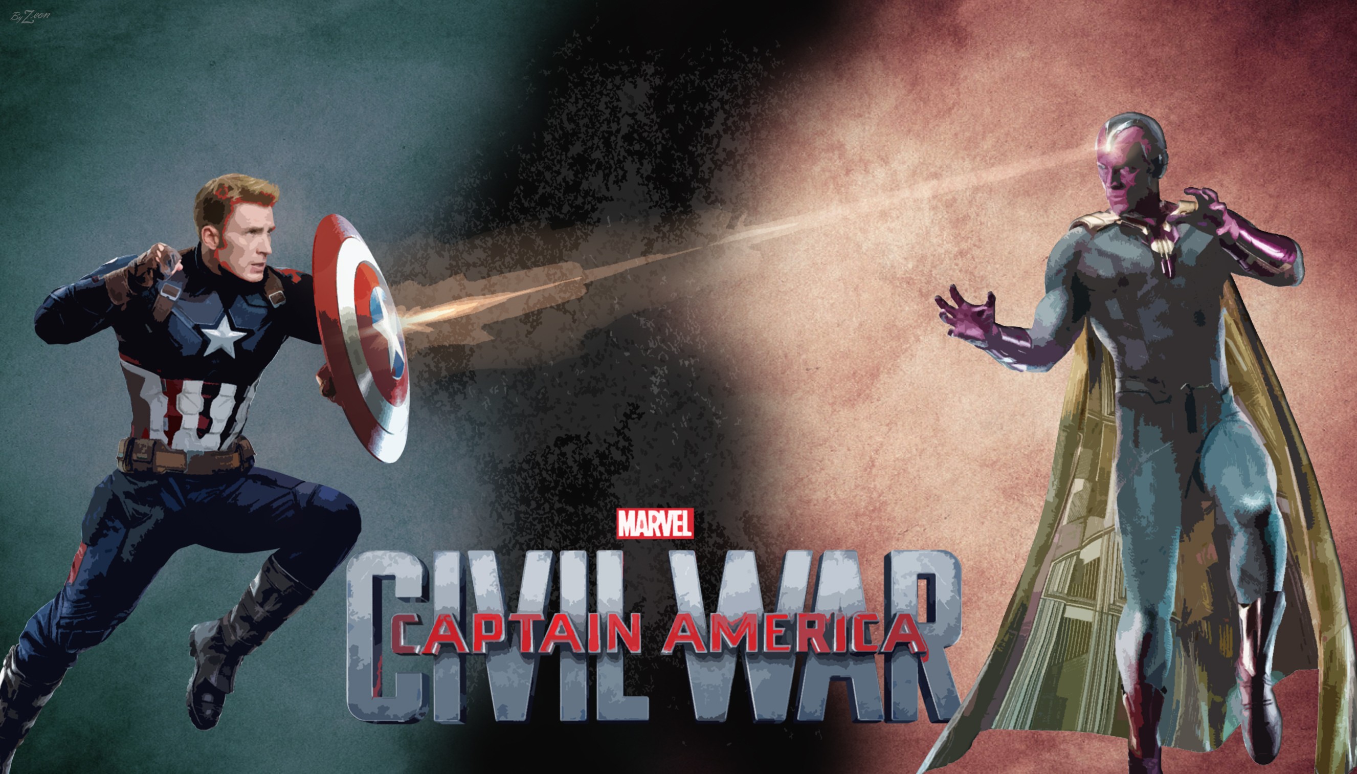 General 2653x1513 The Vision Captain America: Civil War Civil War (comics) Captain America Vision movies Marvel Cinematic Universe superhero digital art