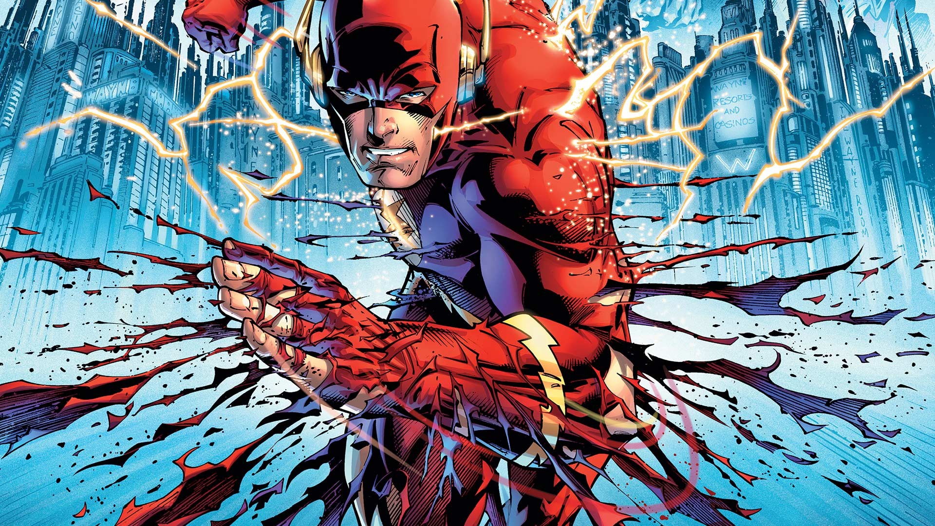 General 1920x1080 superhero comics lightning artwork The Flash bodysuit running