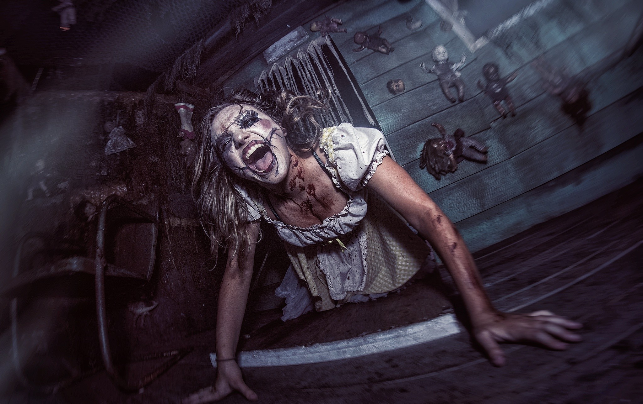 People 2048x1289 women horror 500px open mouth demon scary face