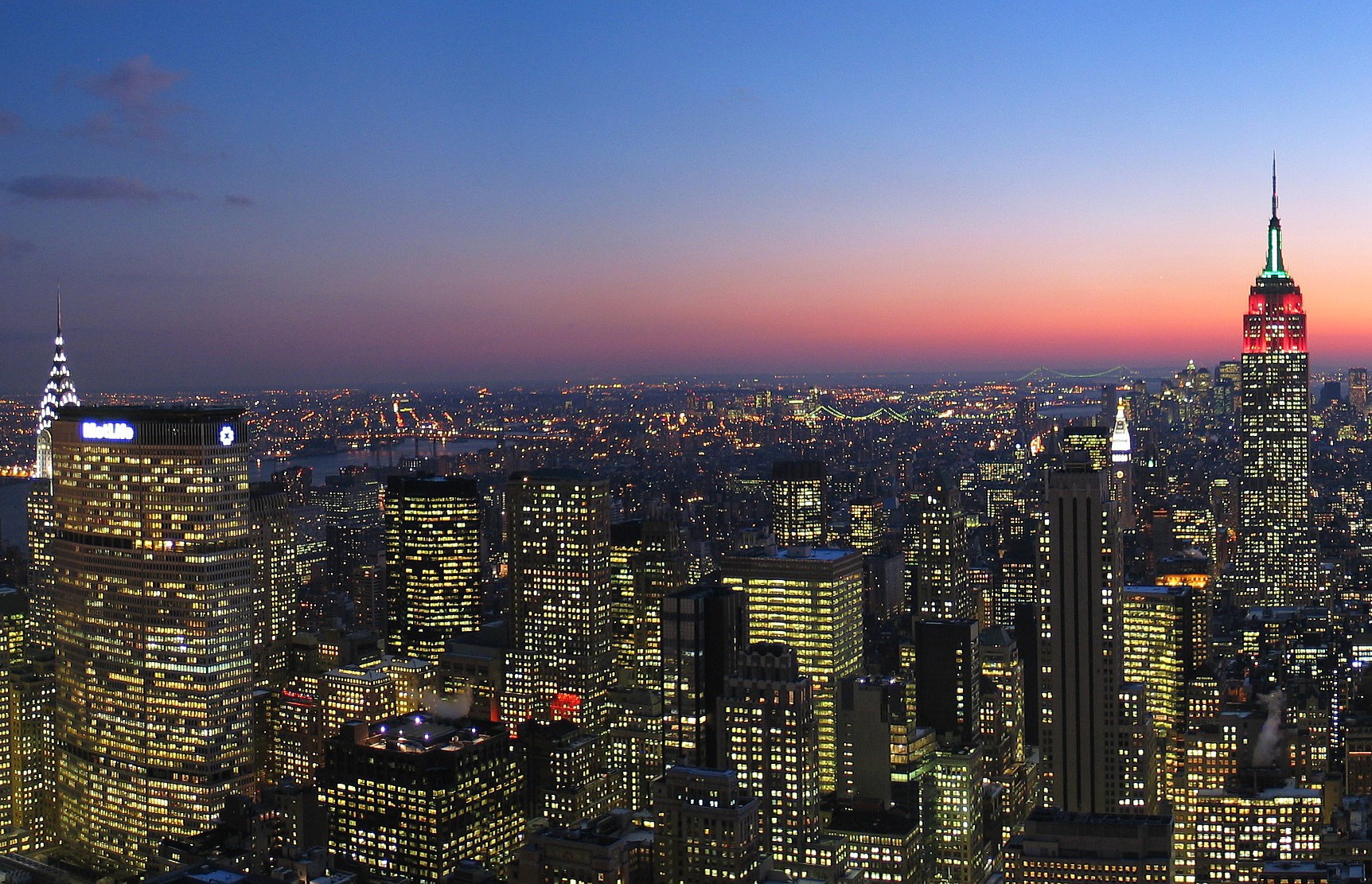General 1724x1111 New York City sunset lights city lights sky USA cityscape