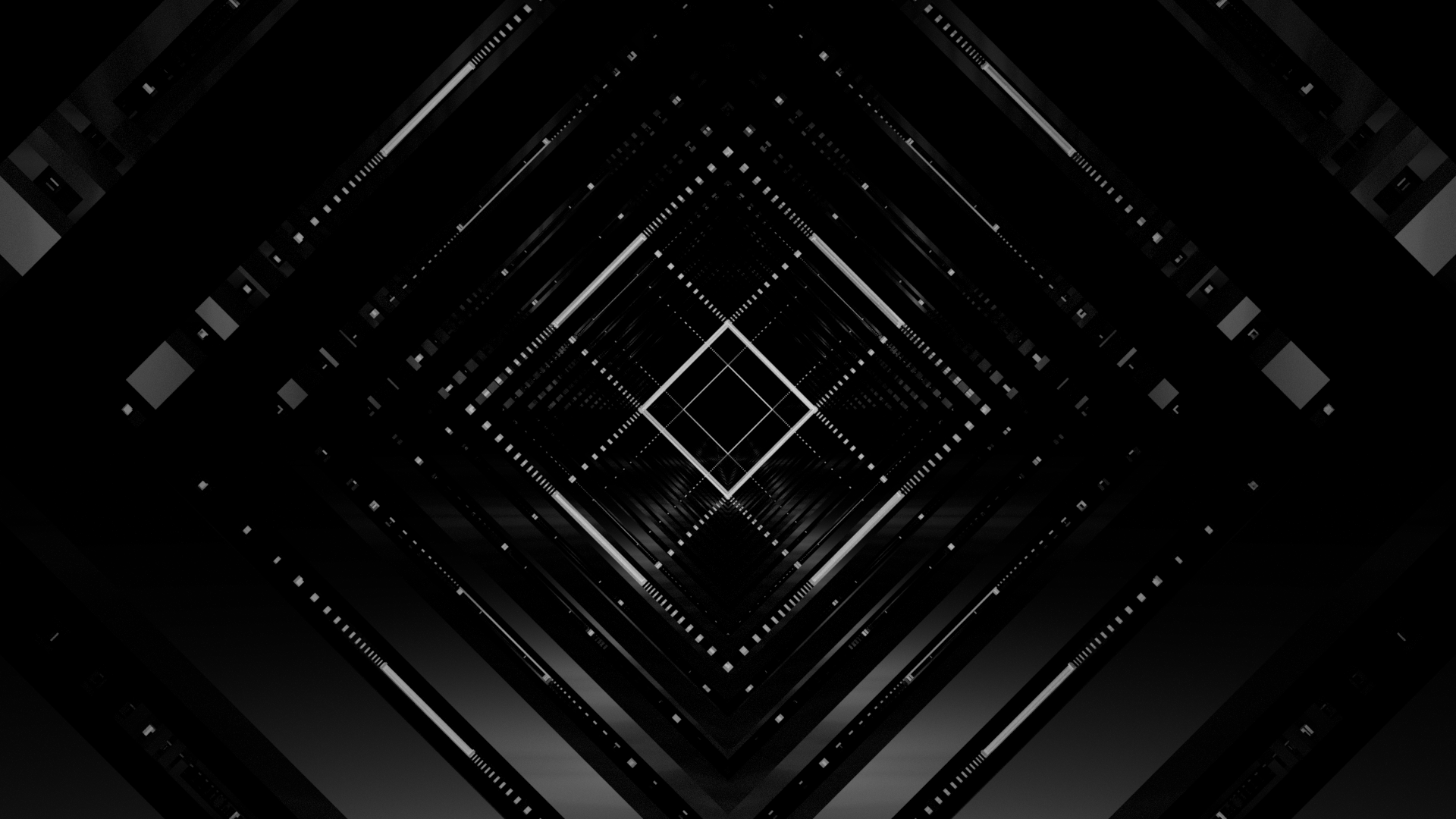 General 1920x1080 digital art monochrome square symmetry black