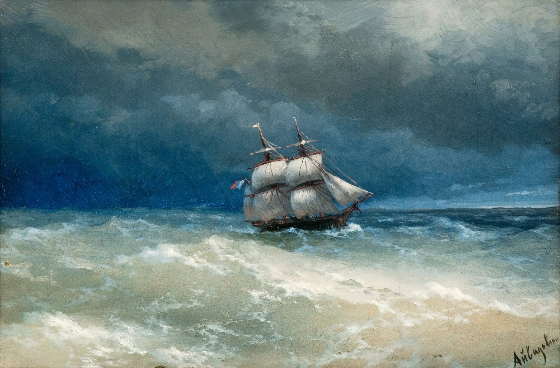 General 1800x1182 sea ship Ivan Aivazovsky painting