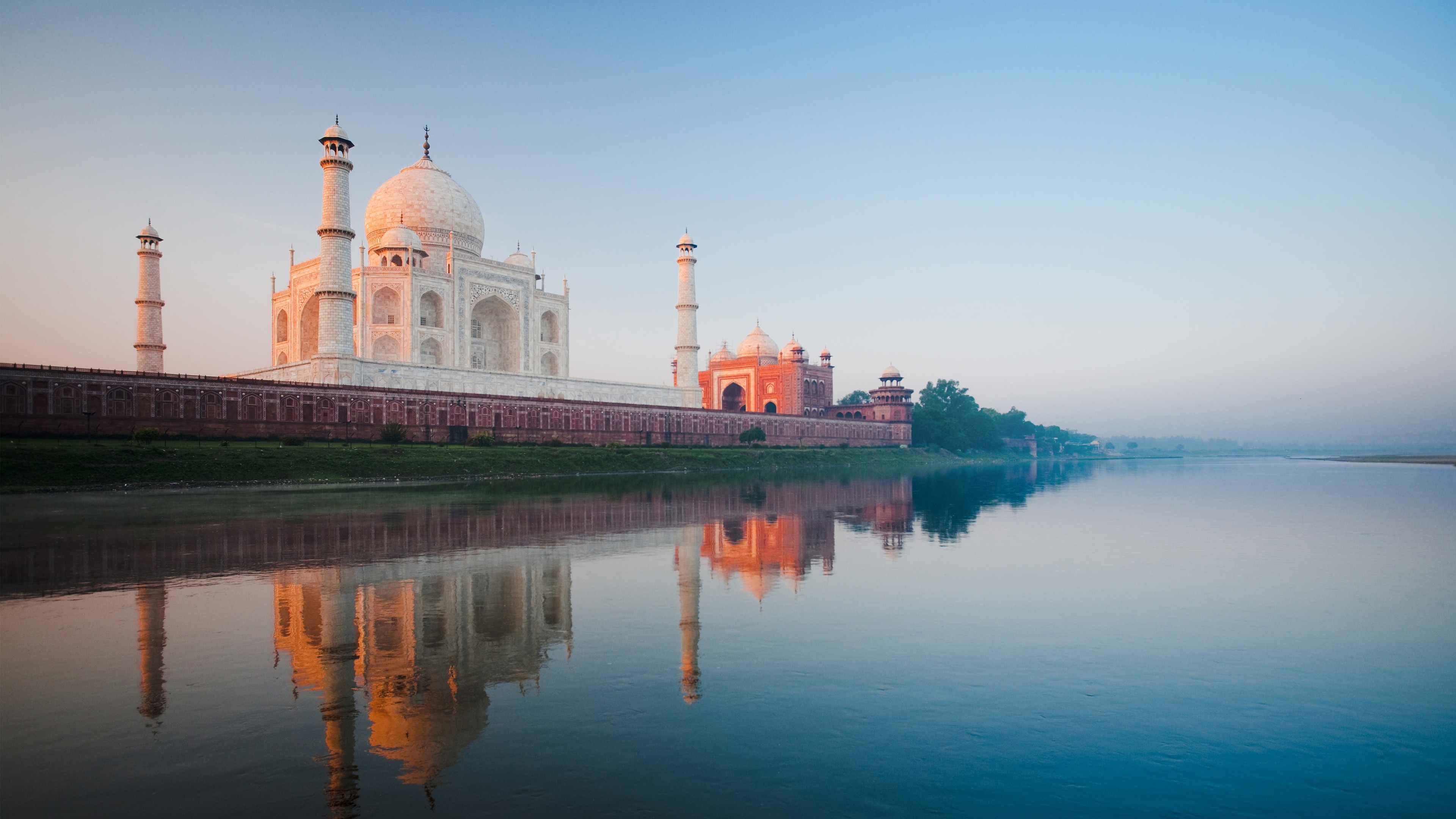 General 3840x2160 water Taj Mahal India