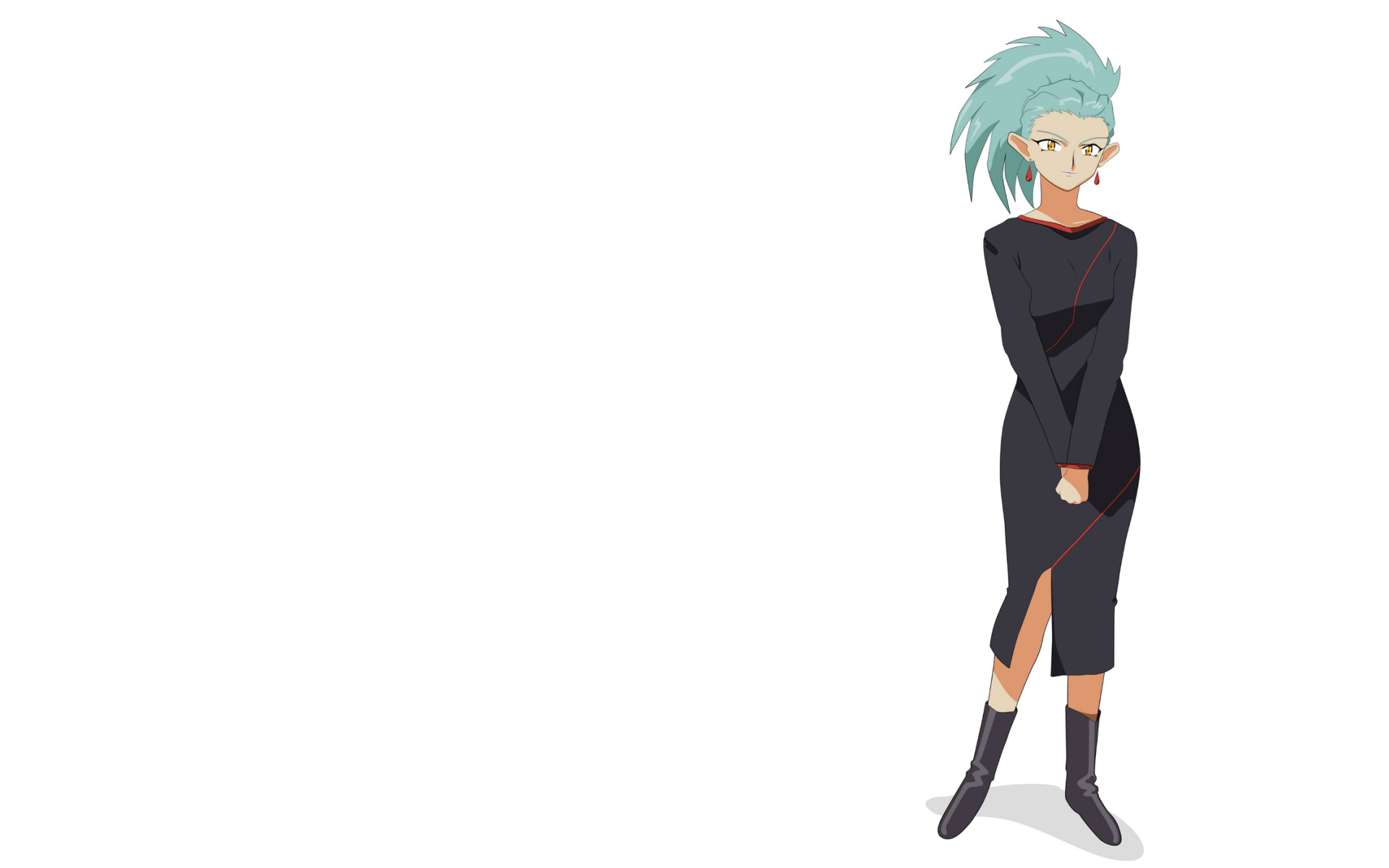 Anime 1920x1200 anime Tenchi Muyo! anime girls white background turquoise hair simple background cyan hair standing looking at viewer