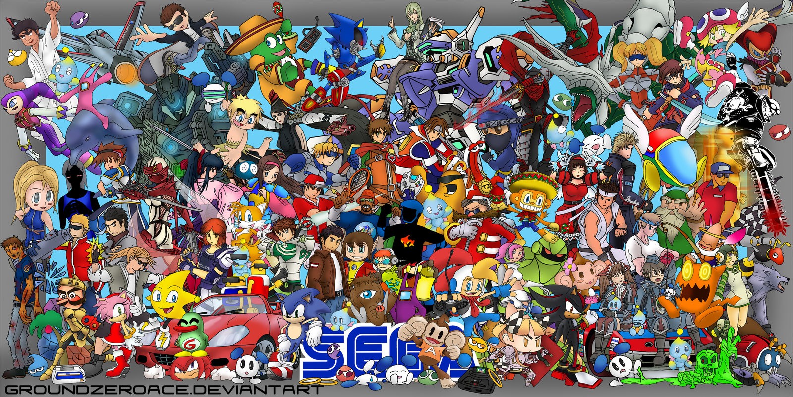 General 1600x802 Sega Sonic the Hedgehog DeviantArt video games video game art collage video game characters
