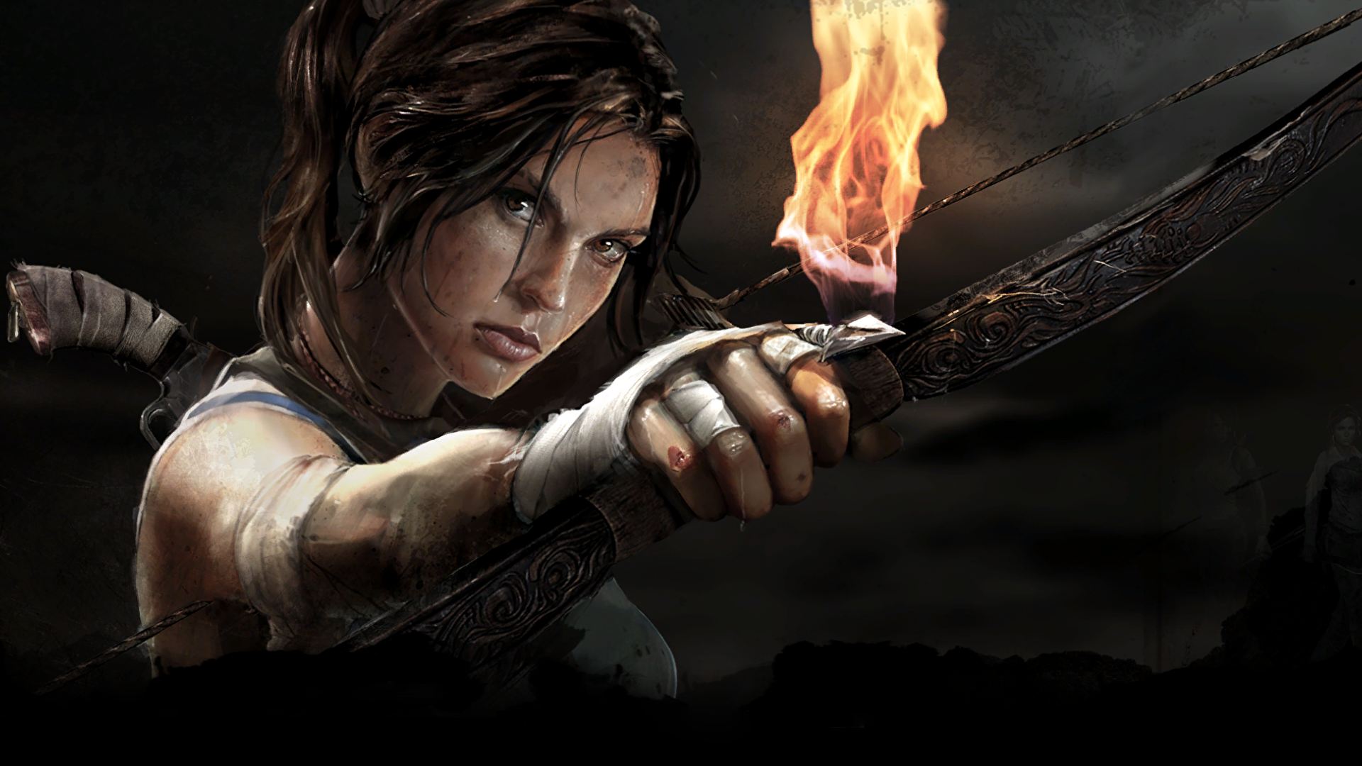 General 1920x1080 video games Tomb Raider Video Game Heroes bow video game art Lara Croft (Tomb Raider) bow and arrow video game characters