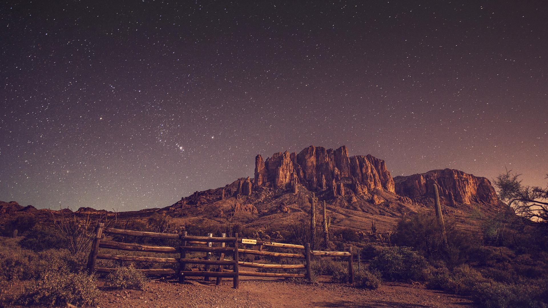 General 1920x1080 desert night stars landscape sky nature rocks outdoors