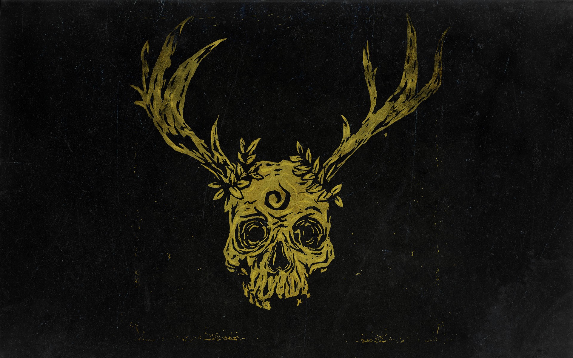 General 1920x1200 skull minimalism black background deer dark artwork True Detective TV series