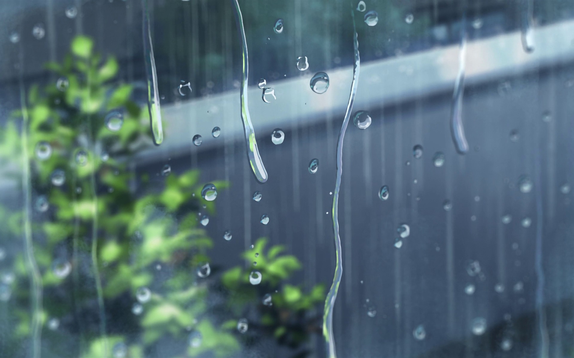 Anime 1920x1200 The Garden of Words anime water drops rain Makoto Shinkai  closeup water on glass