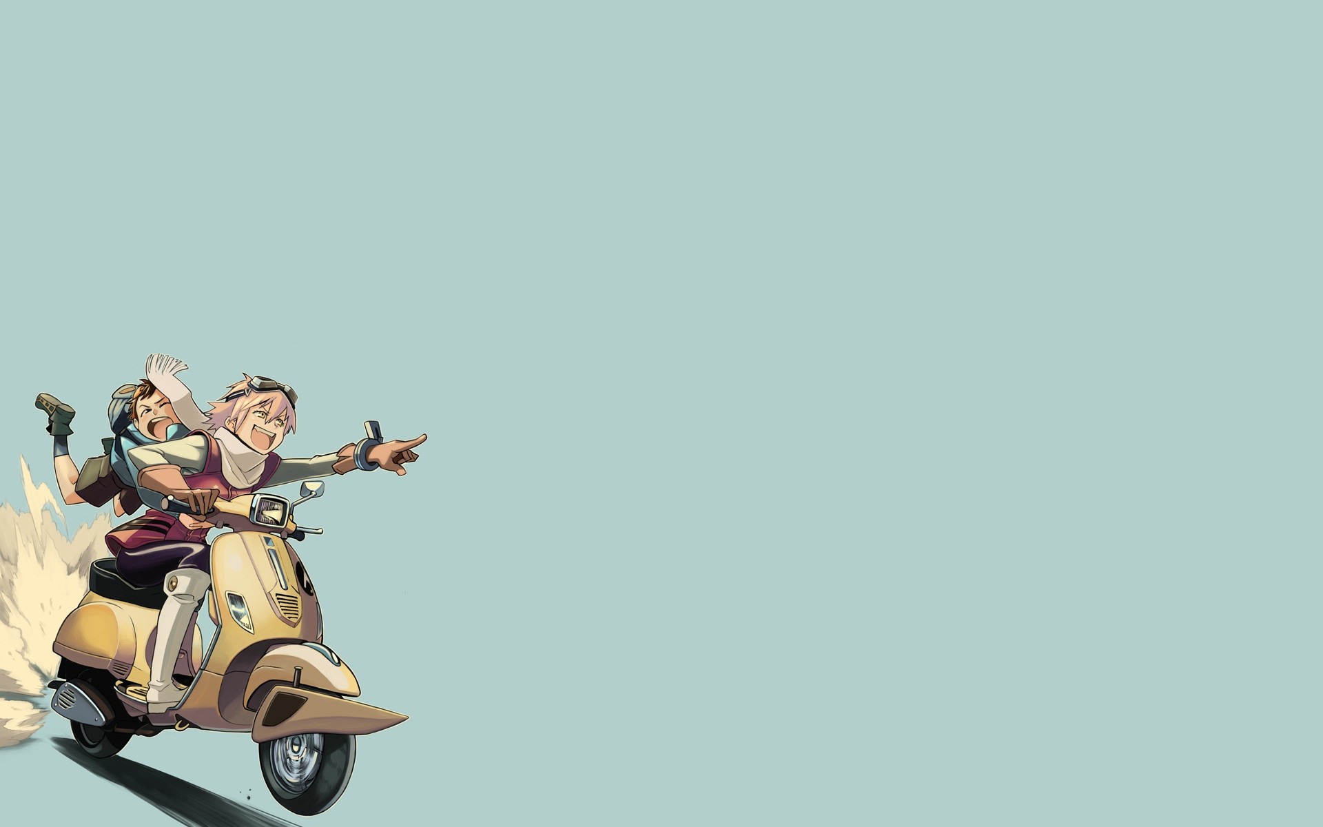 Anime 1920x1200 FLCL simple background anime vehicle scooters
