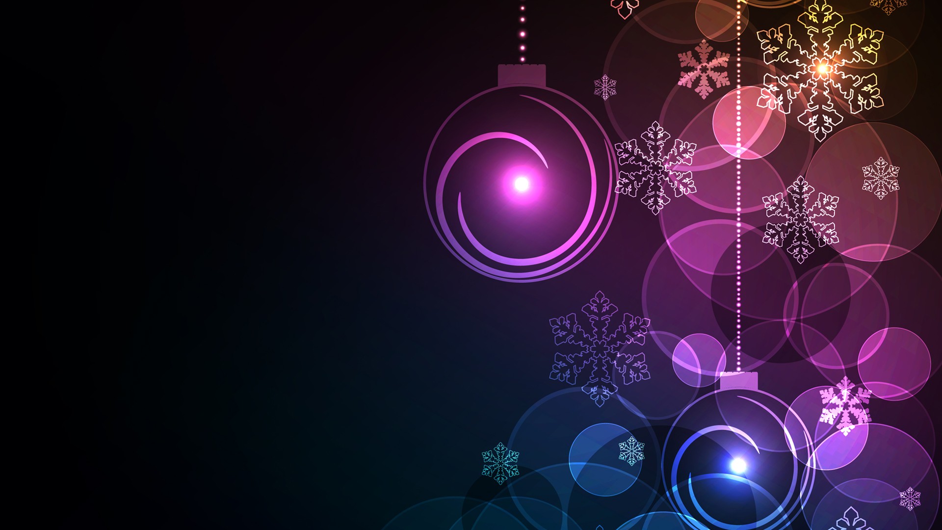 General 1920x1080 abstract vector colorful Christmas ornaments 