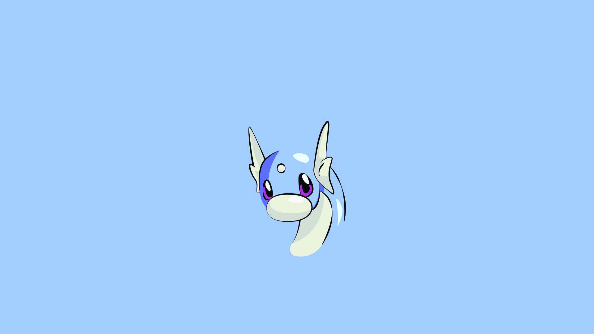 General 1920x1080 Pokémon Dratini anime minimalism simple background blue background