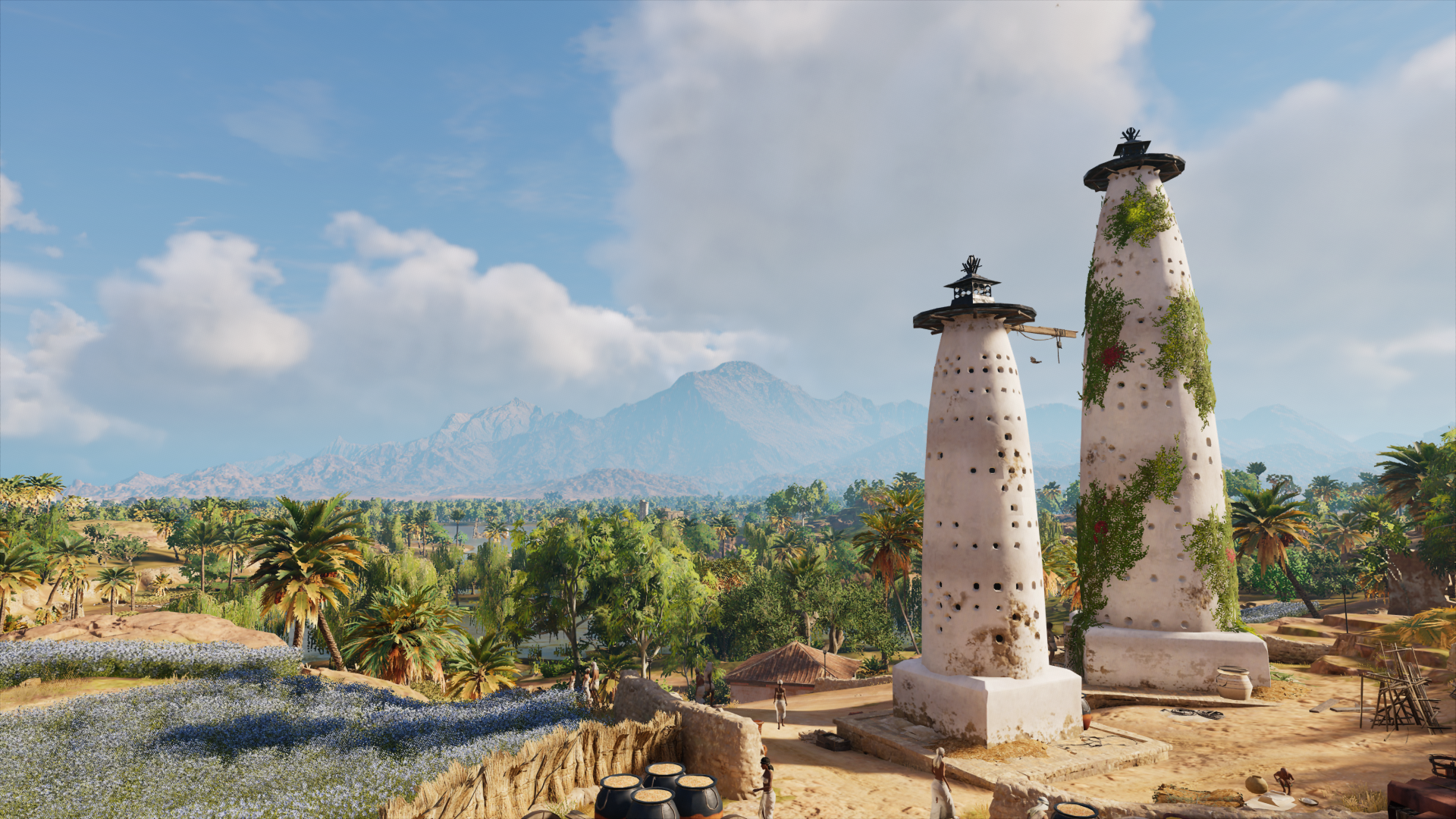 General 1920x1080 assassin creed origins Egypt video games PC gaming desert Assassin's Creed Ubisoft screen shot video game art sky clouds sunlight palm trees mountains CGI