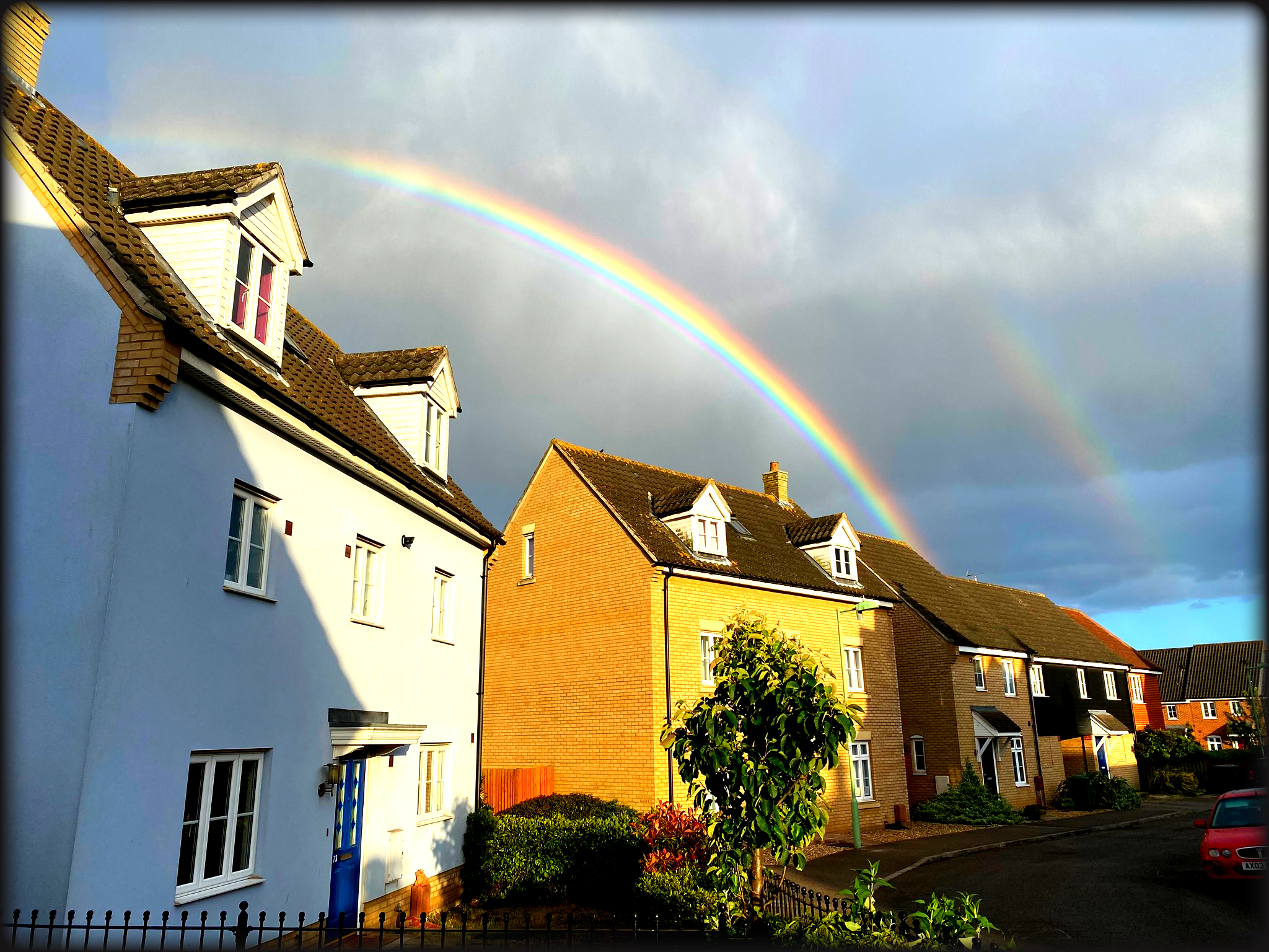 General 2048x1536 nature landscape house clouds UK rainbows sunlight window car sky architecture door