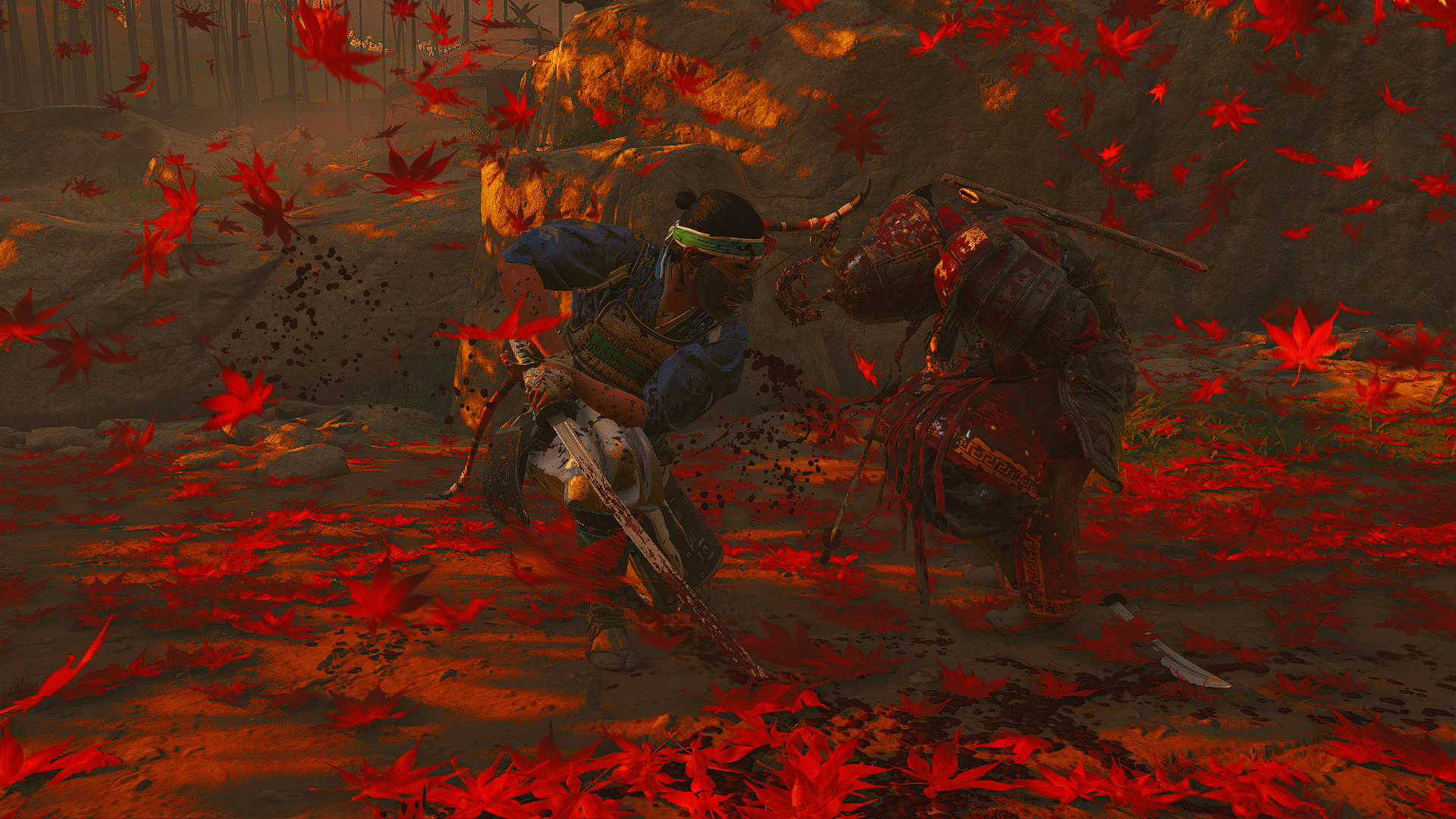 General 1920x1080 07-ghost Ghost of Tsushima  samurai red background