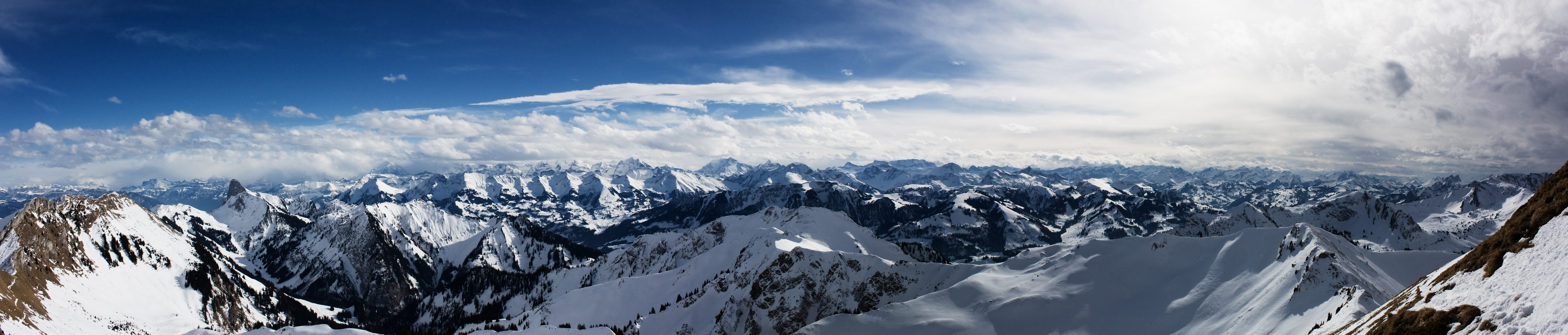 General 6142x1314 nature panorama landscape clouds snow mountains multiple display 6k wide screen ultrawide dual monitors snowy peak