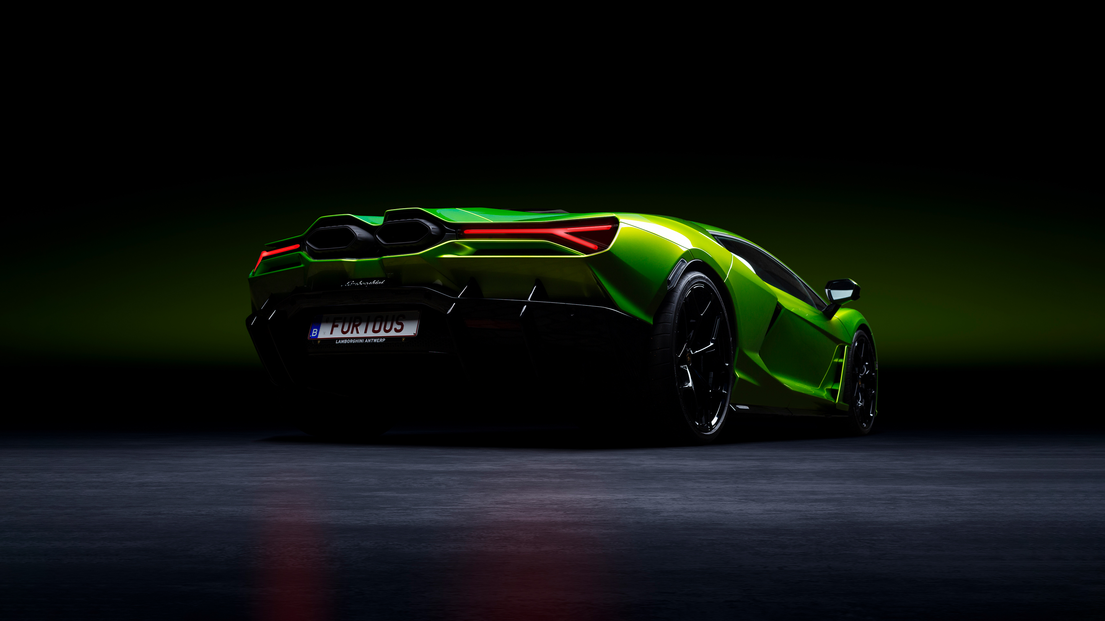 General 3840x2160 Lamborghini Revuelto Lamborghini green cars spotlights low light supercars italian cars