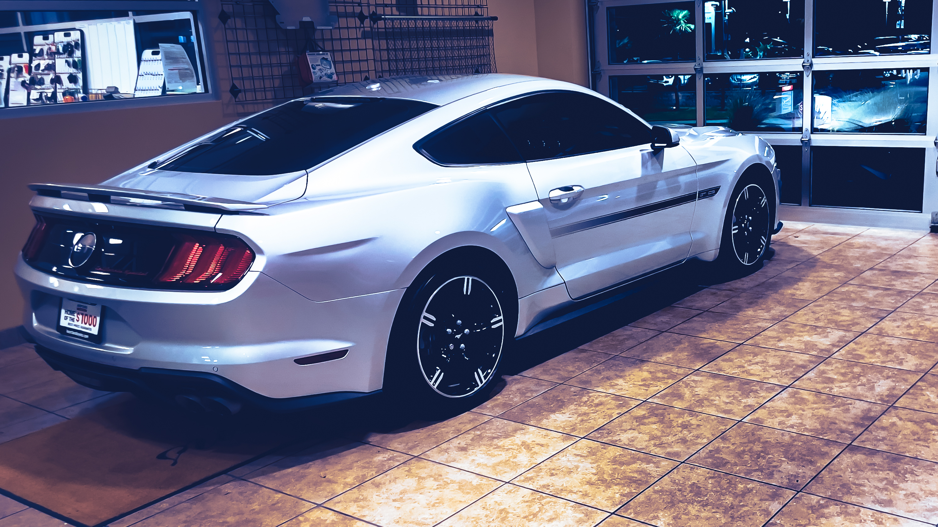General 2980x1676 Ford Mustang car vehicle gray cars rear view