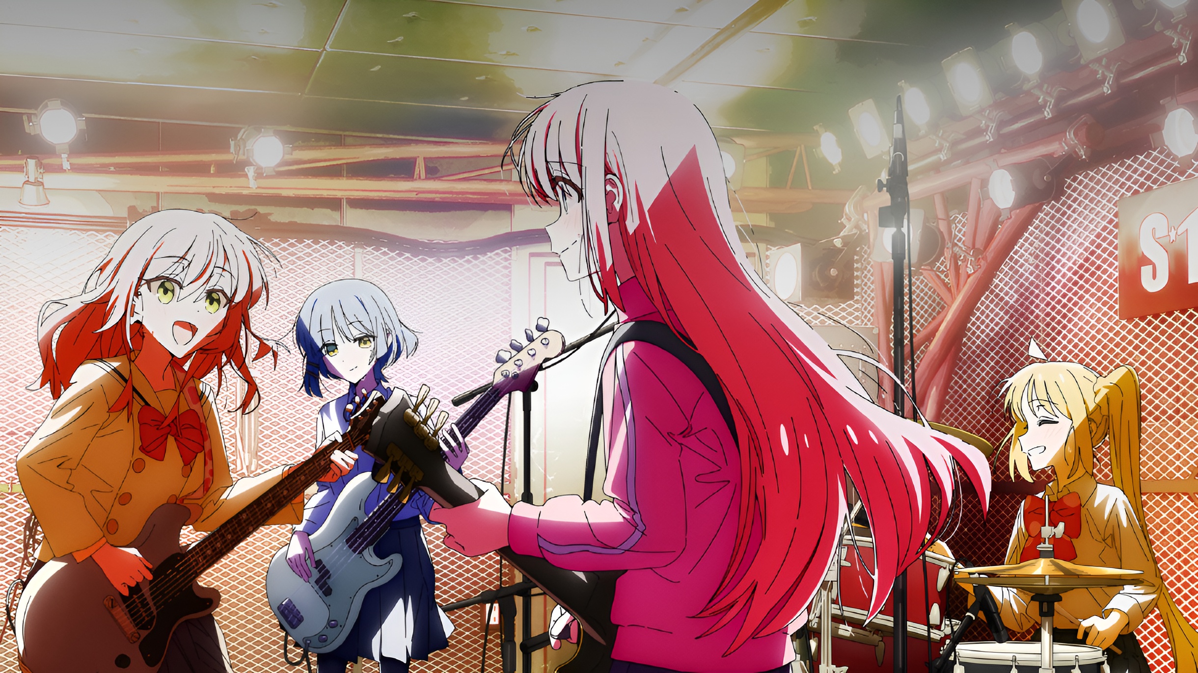Bocchi The Rock anime character pink haired musician girl 4K wallpaper  download