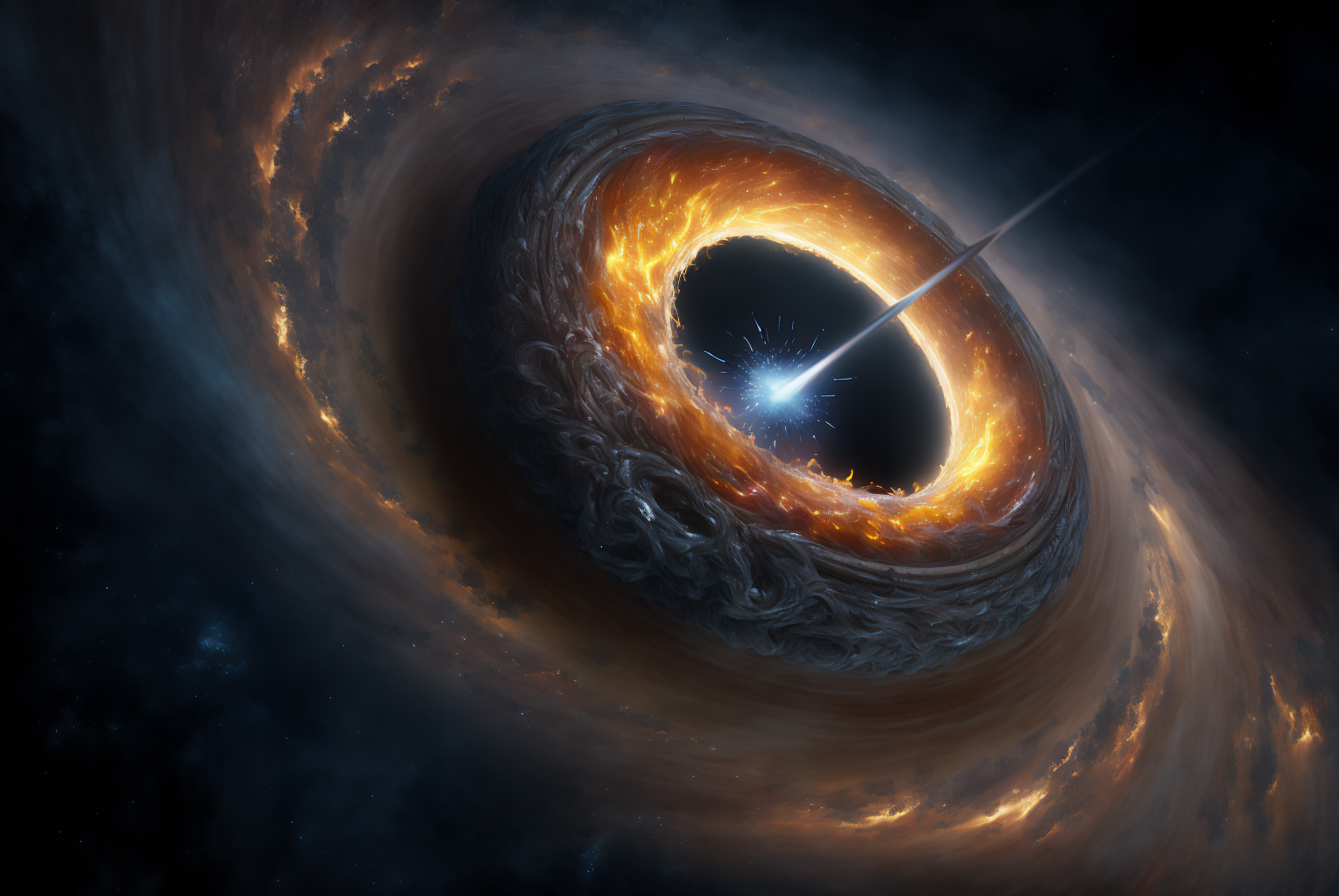 General 3060x2048 universe black holes space galaxy quasars Midjourney AI art