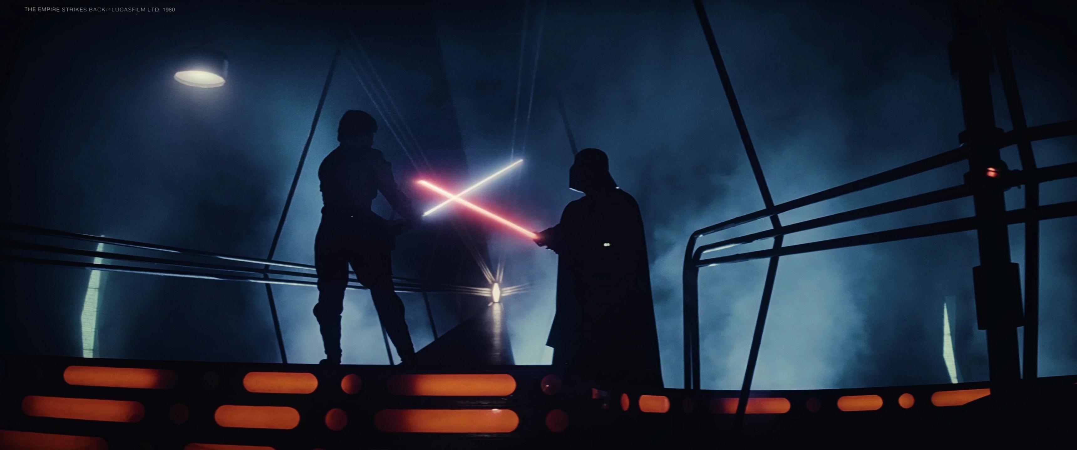 General 3440x1440 Darth Vader Luke Skywalker film stills Star Wars Heroes Star Wars lightsaber Star Wars: Episode V - The Empire Strikes Back Anakin Skywalker movies