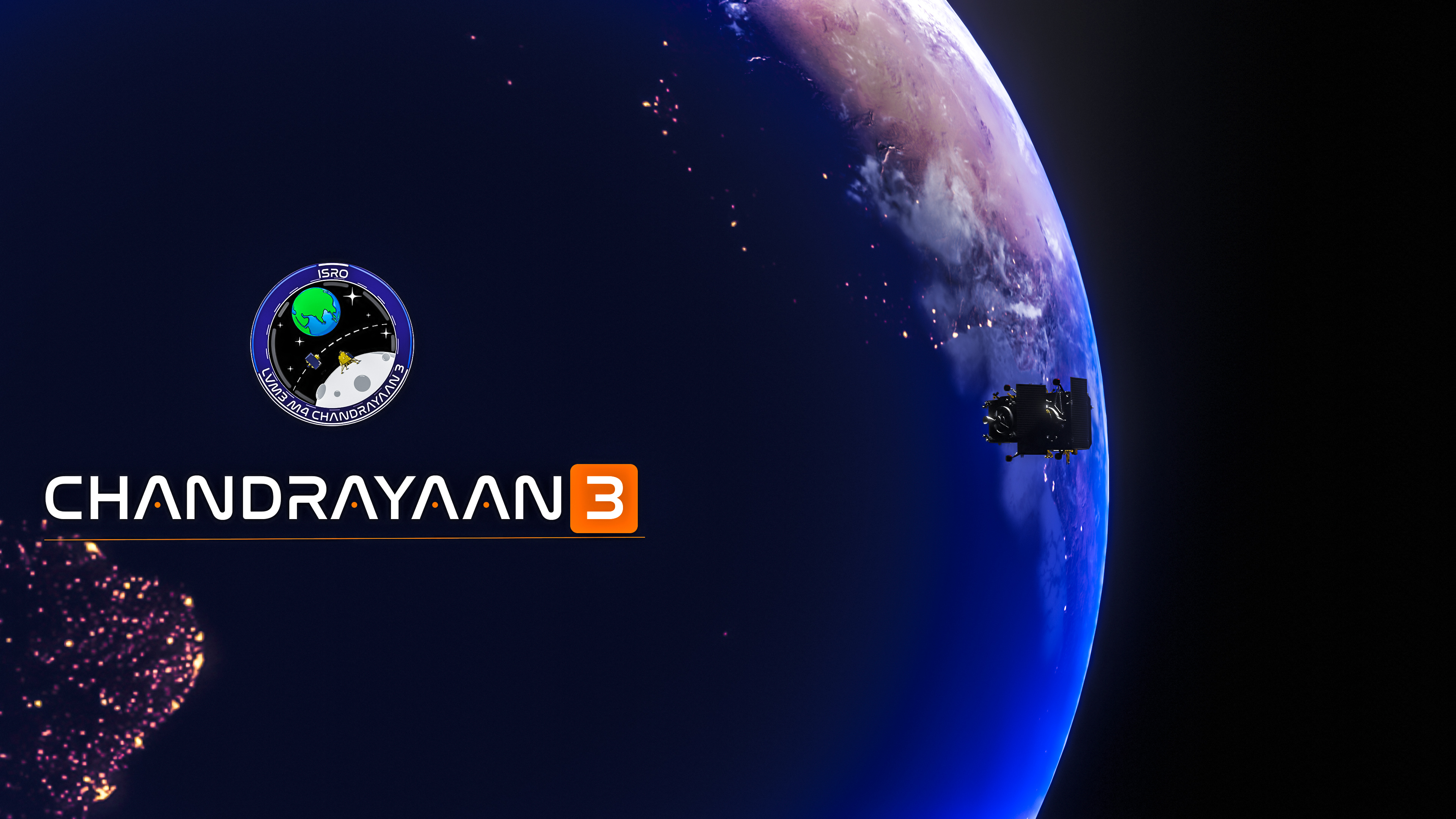 General 3840x2160 Chandrayaan-3 India space Earth logo CGI planet digital art explorer exploration