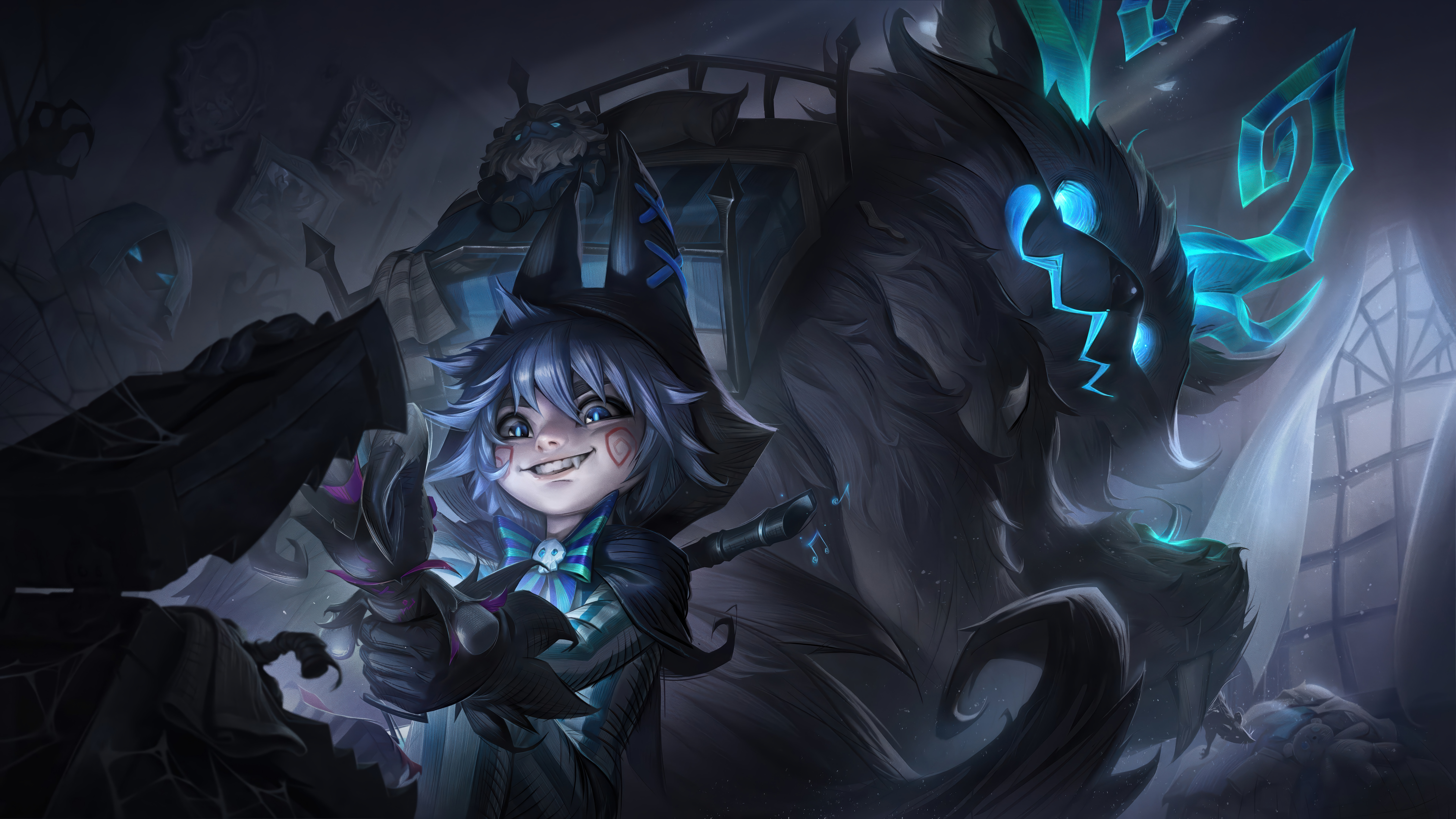 General 7680x4320 Fright Night (League of Legends) Nunu & Willump League of Legends digital art Riot Games GZG 4K video games Halloween