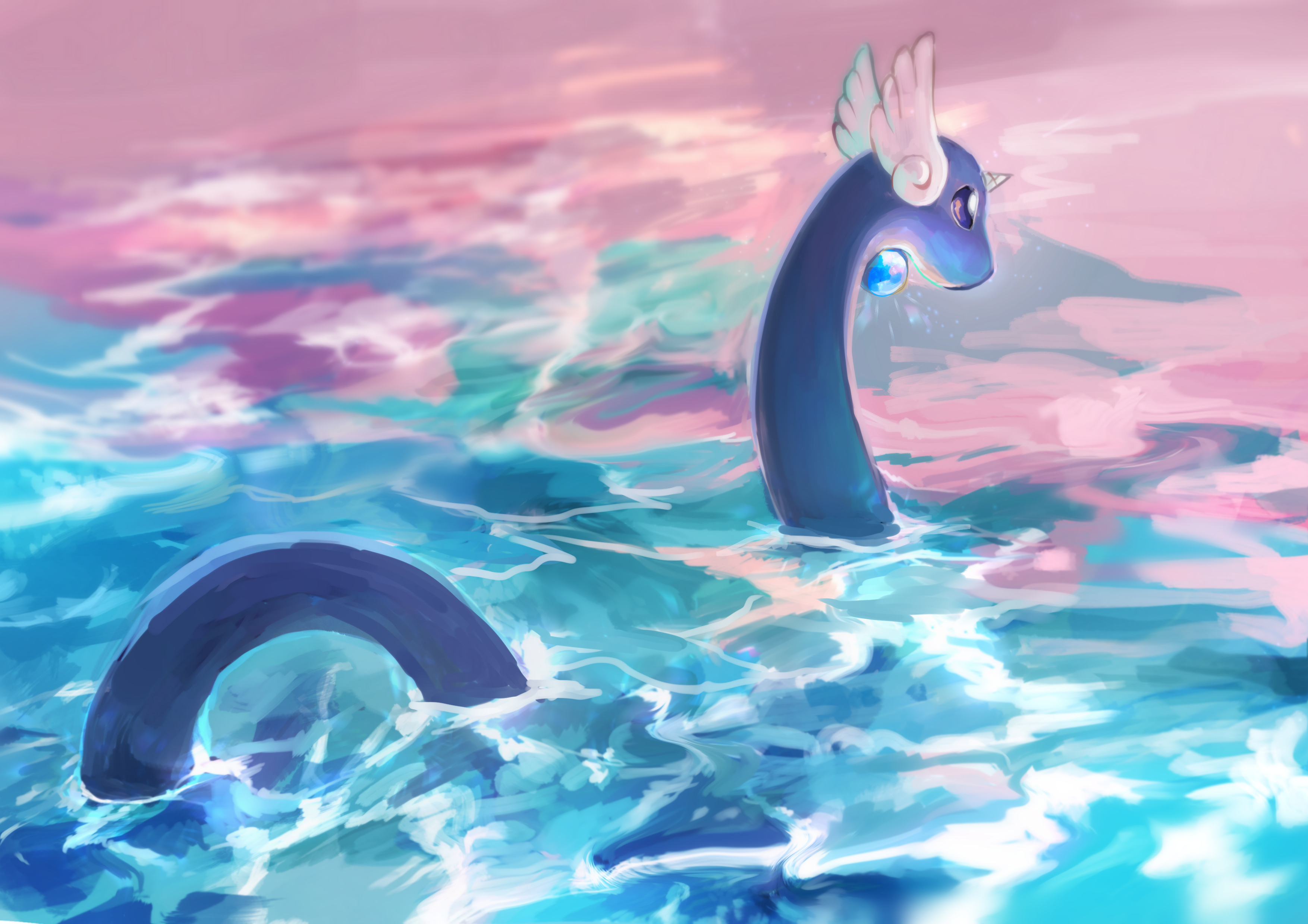 General 3508x2480 Pokémon water Dragonair digital art