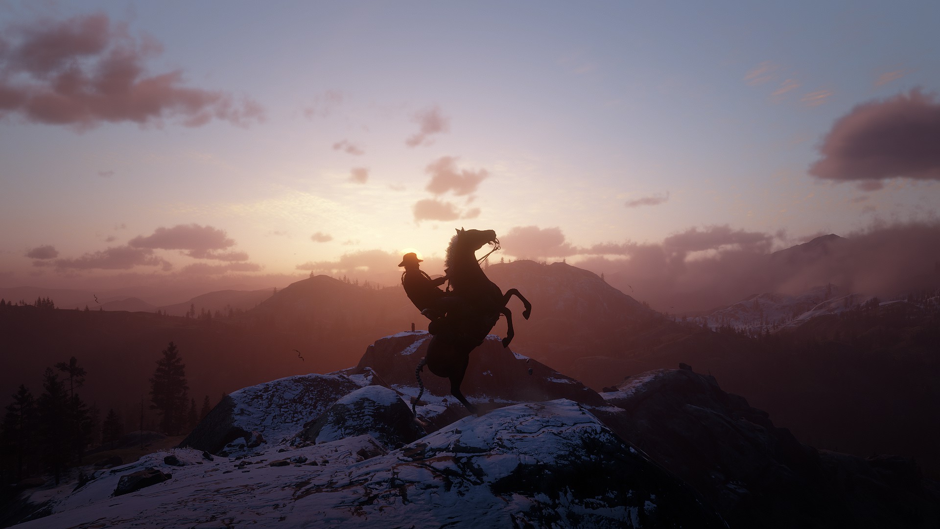 General 1920x1080 Red Dead Redemption 2 horse video games video game characters sunset