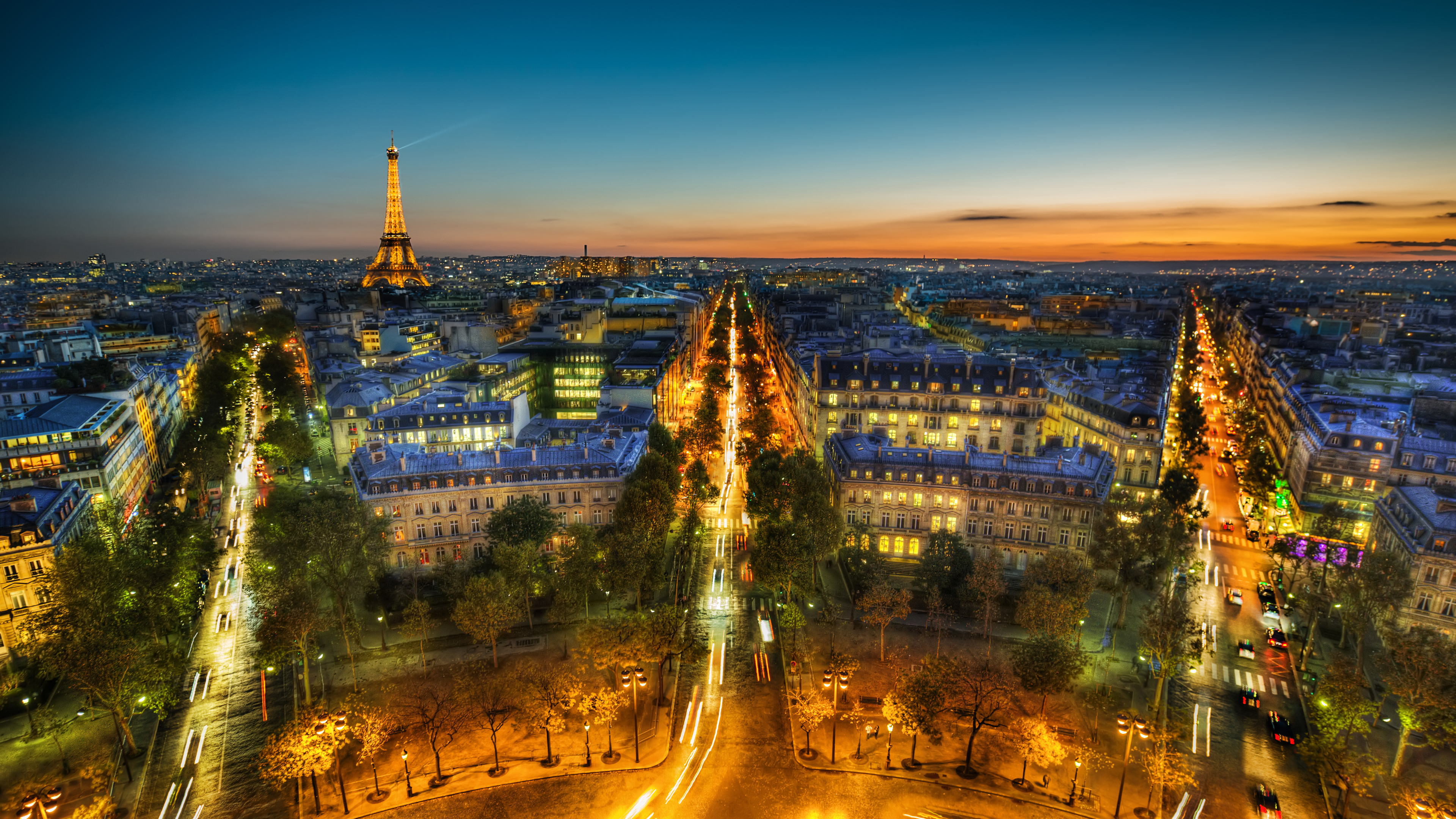 General 3840x2160 Trey Ratcliff photography cityscape France Paris Eiffel Tower building night lights sky city lights city