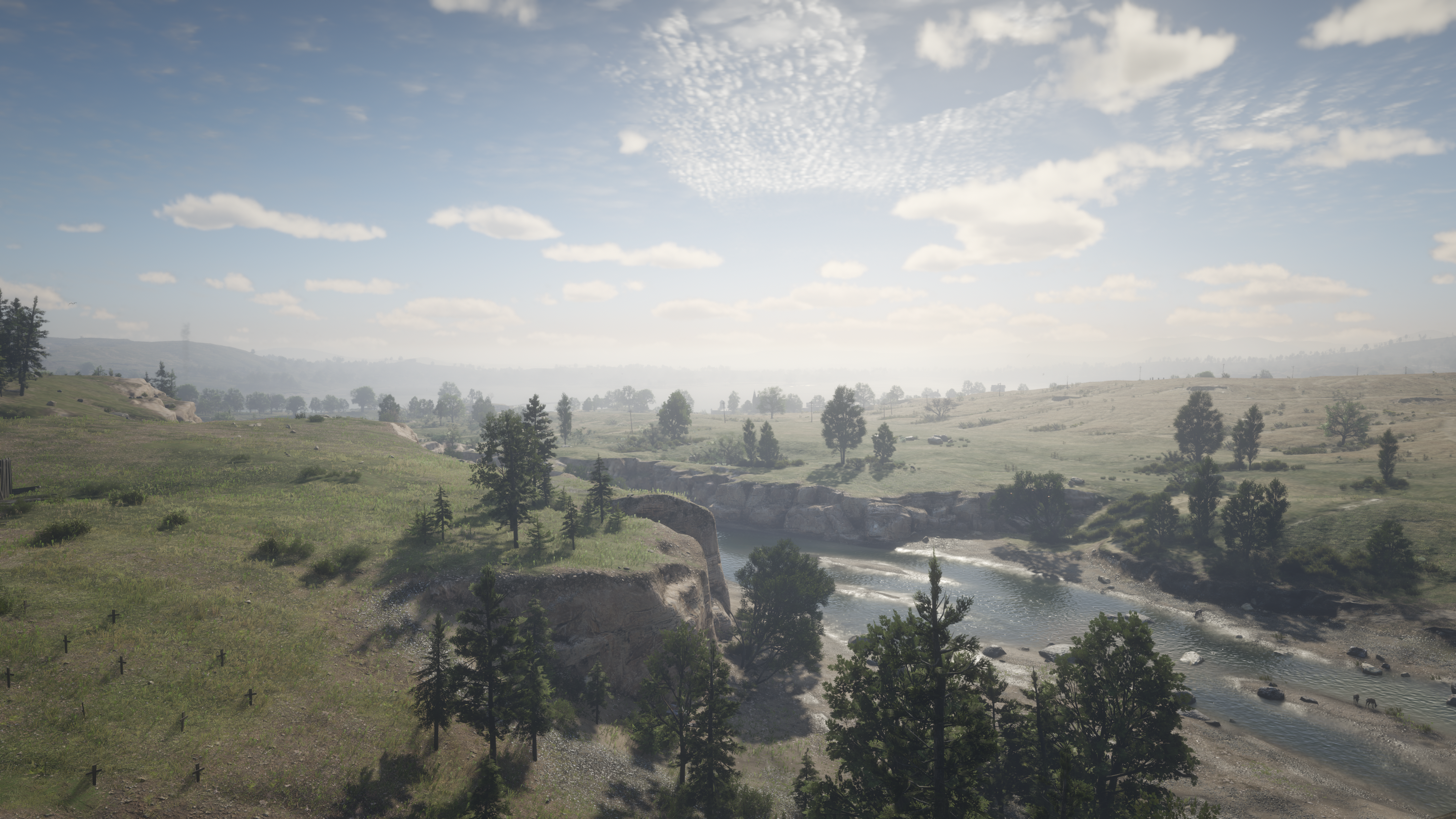 General 3840x2160 Red Dead Redemption 2 nature landscape video games trees sky clouds water simple background grass