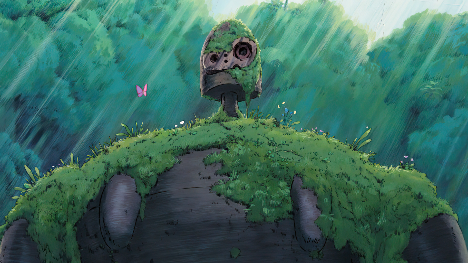 Anime 1920x1080 Laputa: Castle in the Sky animated movies film stills anime animation Studio Ghibli Hayao Miyazaki butterfly robot sunlight