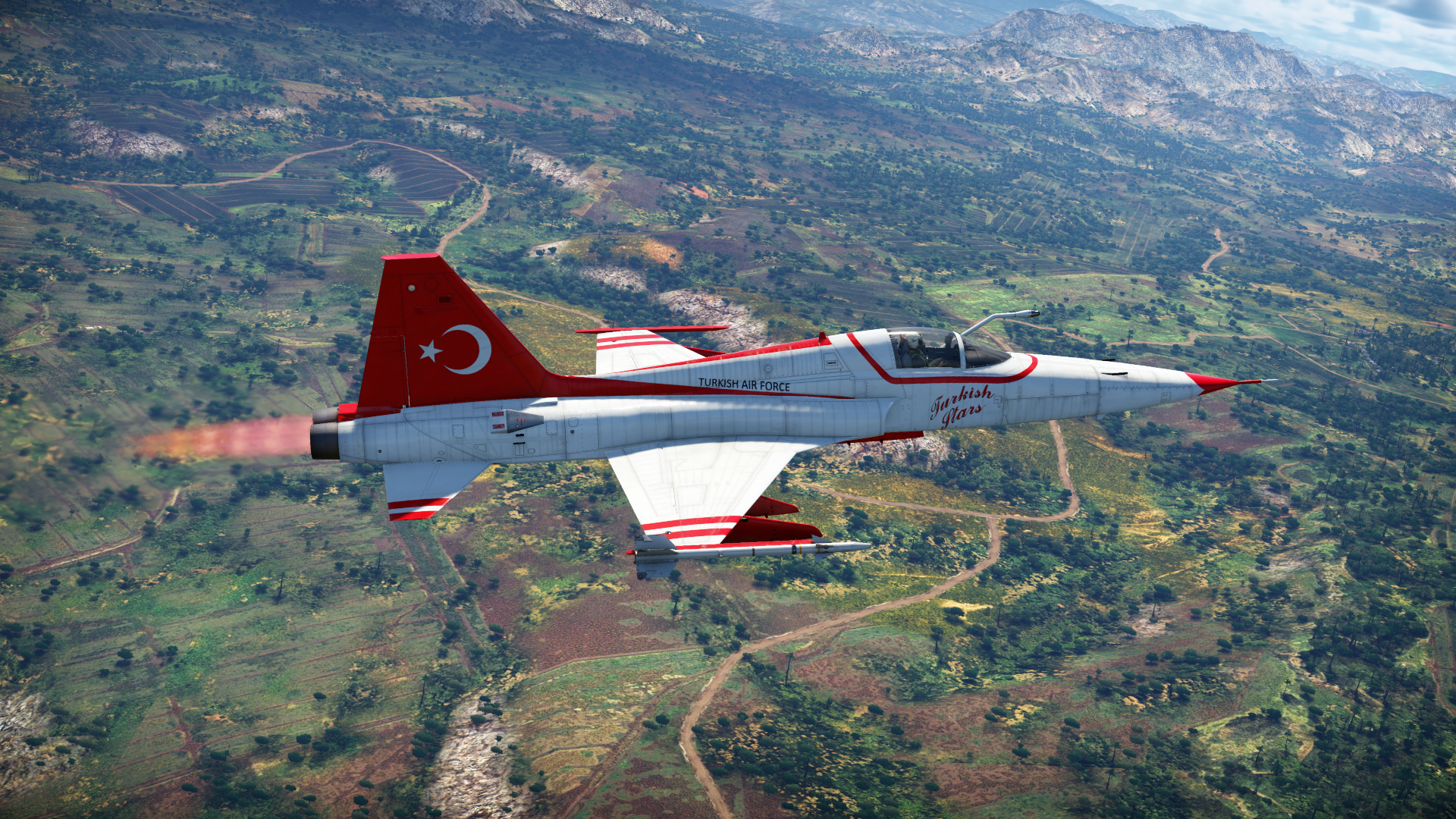 General 1920x1080 War Thunder Turkey Turkish TUAF military CGI video games sky landscape aircraft Northrop F-5 Tiger II