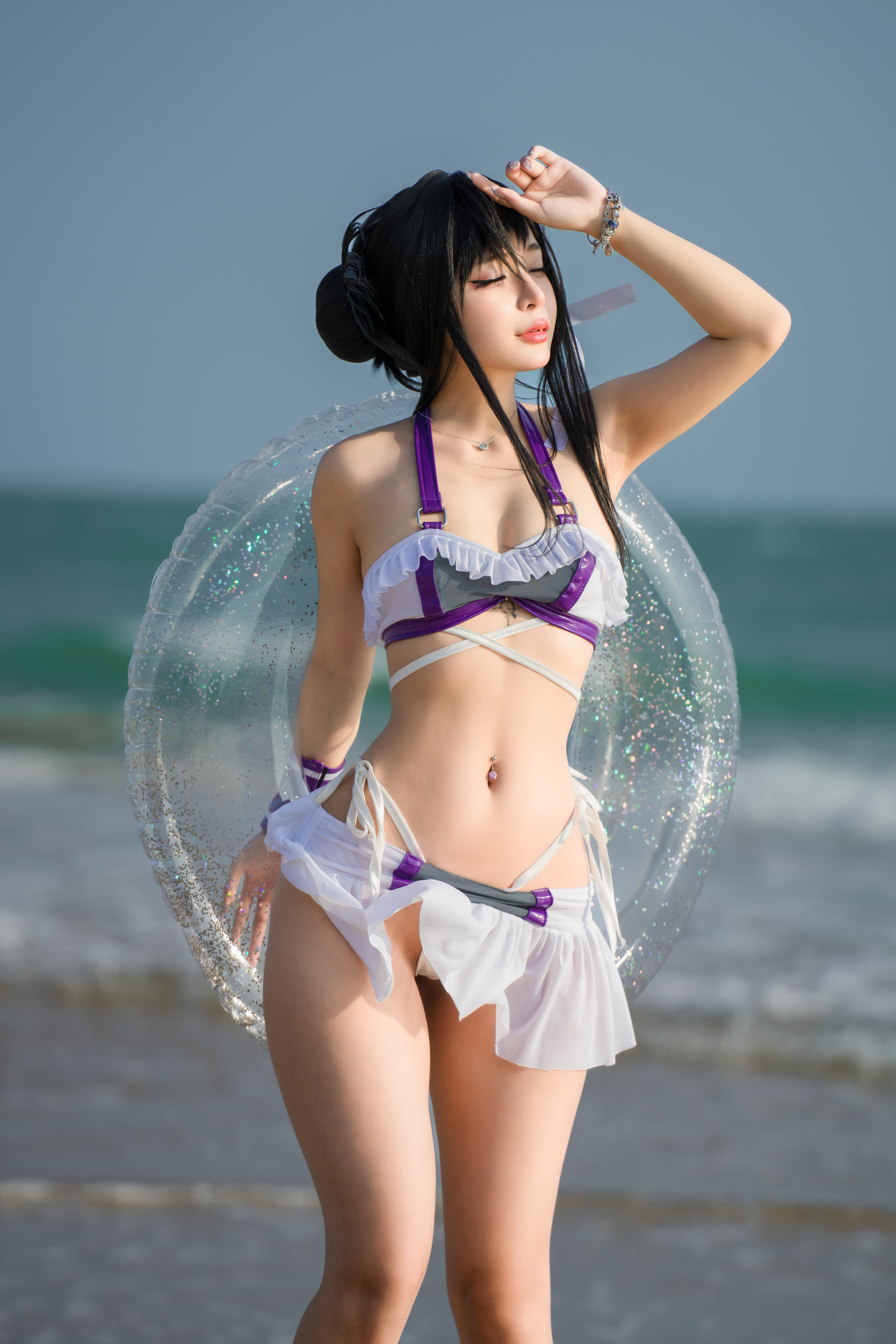 People 6336x9504 Umeko J women model Asian cosplay Tifa Lockhart Final Fantasy swimwear women outdoors