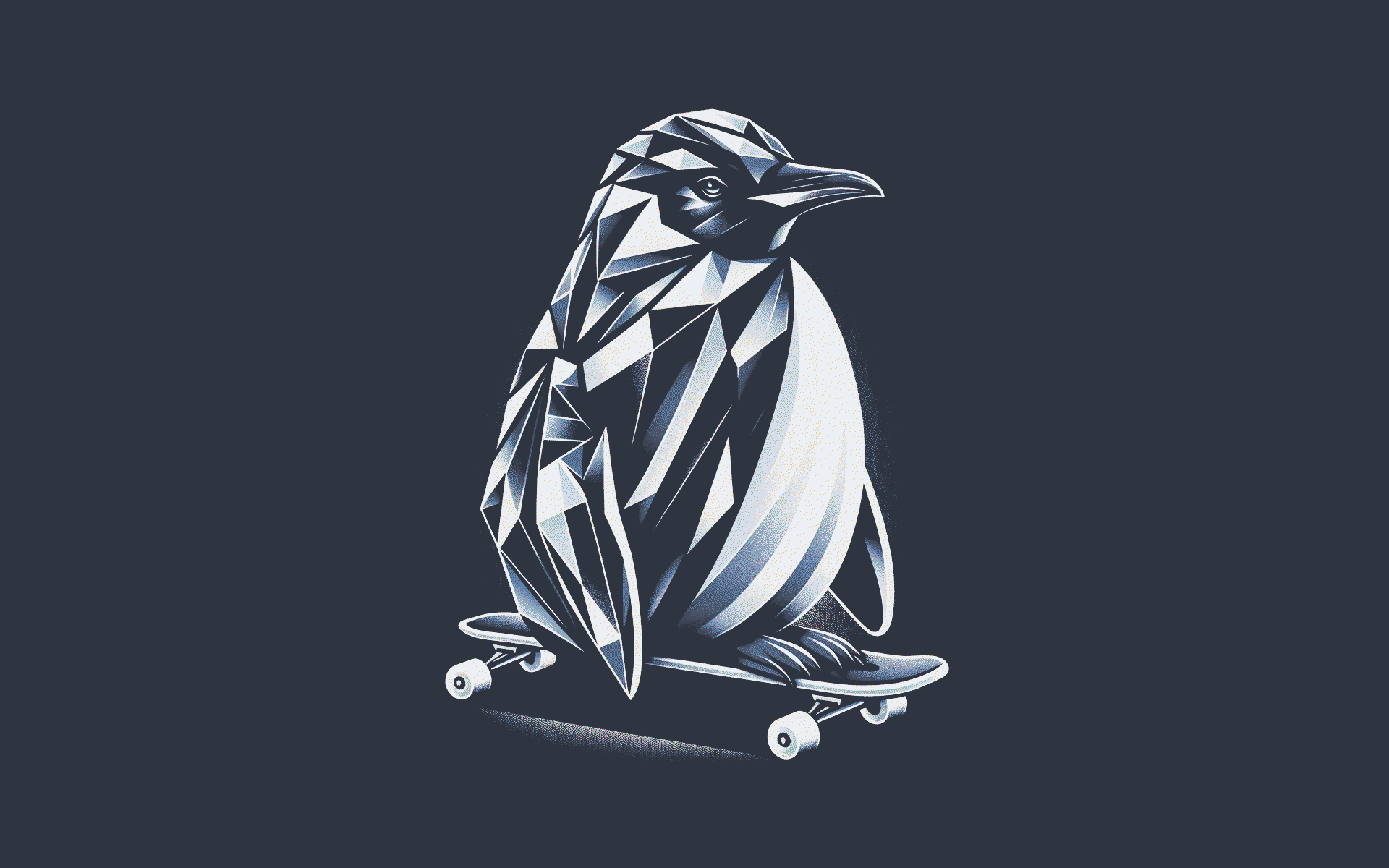 General 1920x1200 Linux simple background minimalism penguins animals skateboard beak operating system digital art
