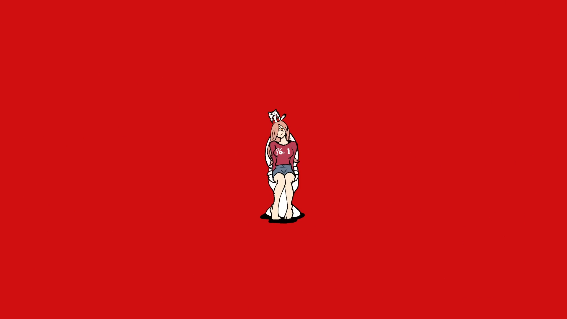 Anime 1920x1080 Chainsaw Man Power (Chainsaw Man) colorful anime anime girls minimalism red background