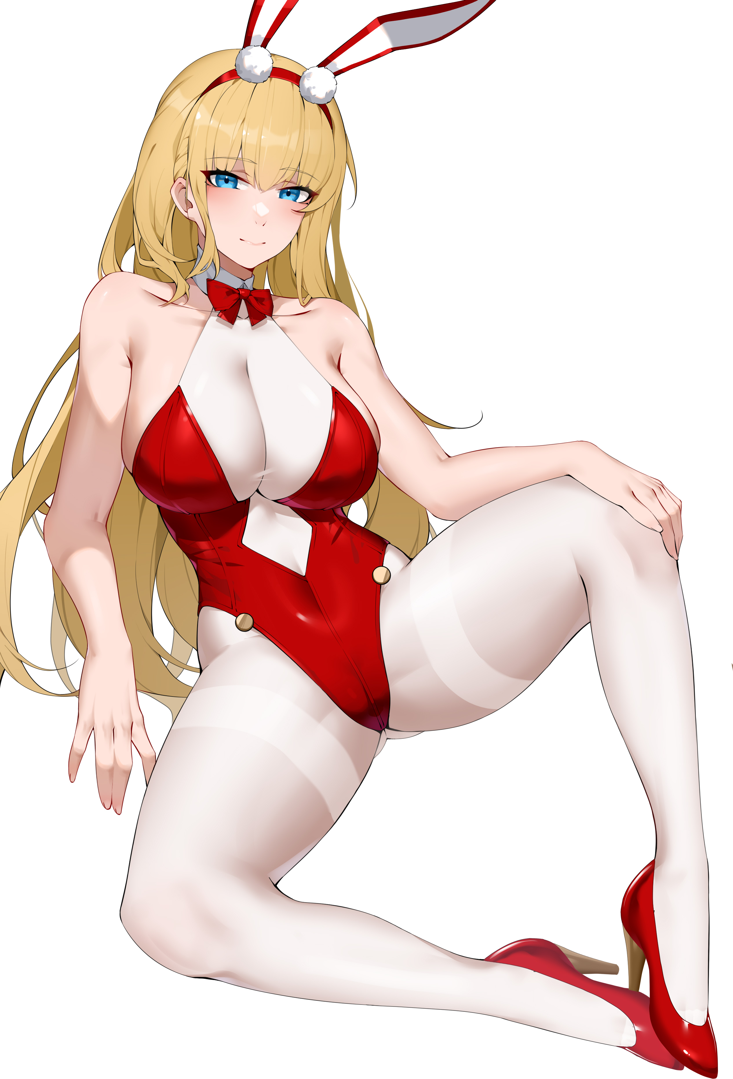Anime 2530x3723 spread legs heels bunny girl blonde